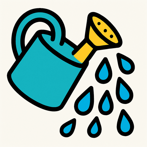 Watering waterdrops watering can.
In-Game asset.  2d.  High contrast.  No shadows