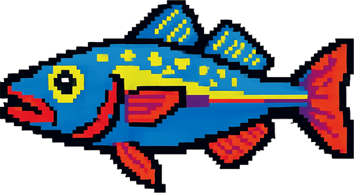 A cod. 80s arcade machine graphics. 
Swimming Side profile. White background. 
In-Game asset.  2d.  High contrast.  No shadows