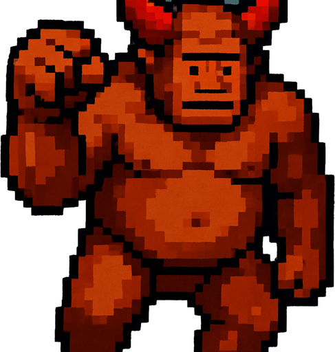 Right hand raised in a fist to attack.