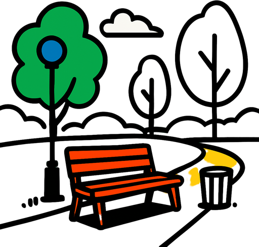 park.
In-Game asset.  2d.  High contrast.  No shadows