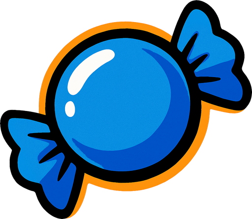 circle blue candy.
In-Game asset.  2d.  High contrast.  No shadows