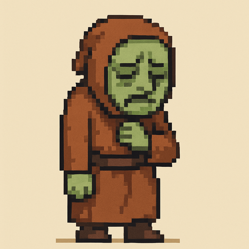 Sick viliger pixel art full body