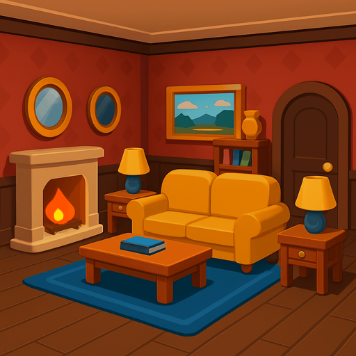 Classic Room.
In-Game asset.  High contrast.  No shadows. 3D