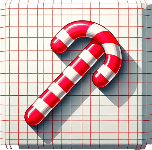 Candy Cane.
Single Game Texture. In-Game asset. 2d. Blank background. High contrast. No shadows.