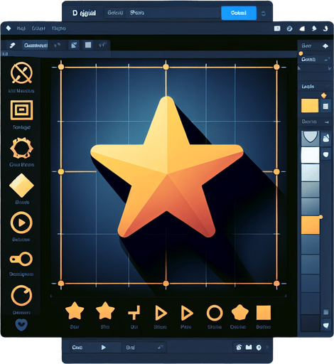 a single 2d star image.
Single Game Texture.  In-Game asset.  2d.  Blank background.  High contrast.  No shadows