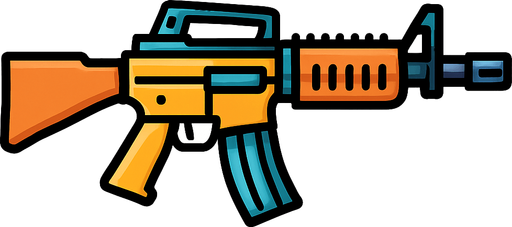 Rifle.
In-Game asset.  2d.  High contrast.  No shadows