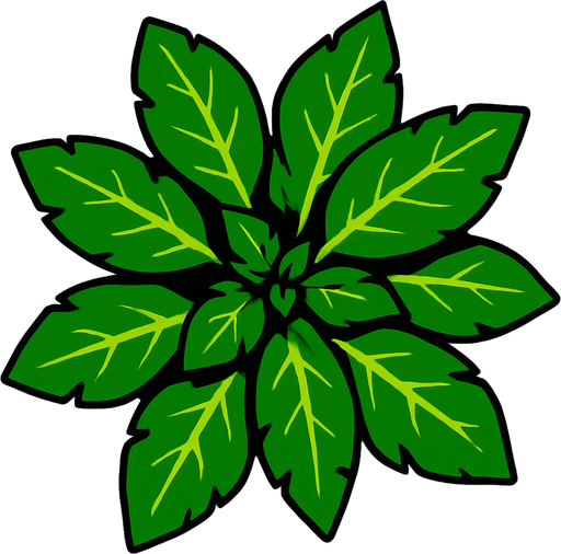 top view of plant looking upwards.
In-Game asset.  2d.  High contrast.  No shadows