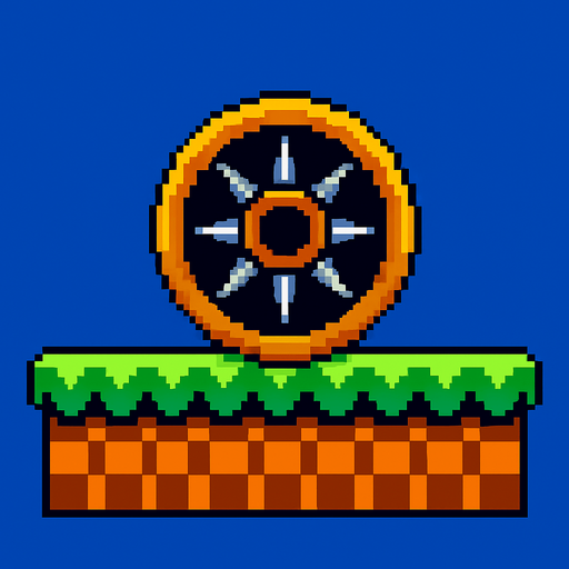 Make an obstacle like Sonic's.
In-Game asset.  High contrast.  No shadows. 2d