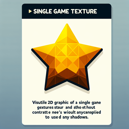 A yellow star.
Single Game Texture. In-Game asset. 2d. Blank background. High contrast. No shadows.