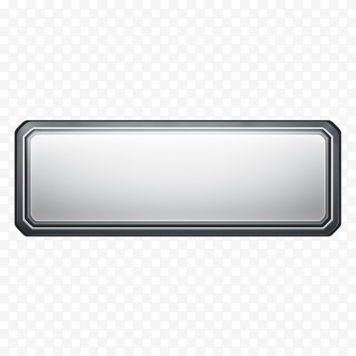 premium quality rectangular button background, 500x150 px, clean futuristic tech design, subtle gradients, beveled edges, slight inner glow, dark metallic white tones, minimal and elegant, no text, no icon, transparent background.
In-Game asset.  2d.  High contrast.  No shadows