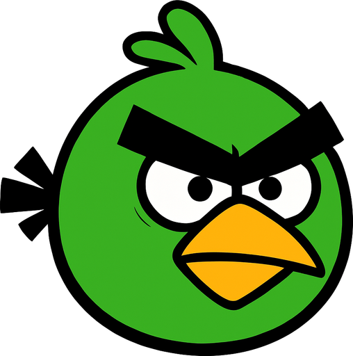 Yeşil angry birds olsun.
In-Game asset.  2d.  High contrast.  No shadows