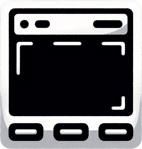 a basic empty ui popup with a black background.
Single Game Texture. In-Game asset. 2d. Blank background. High contrast. No shadows.