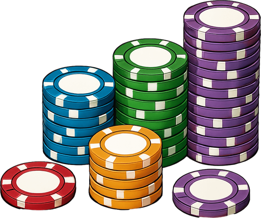 A couple different sized stacks of these chips beside each other.