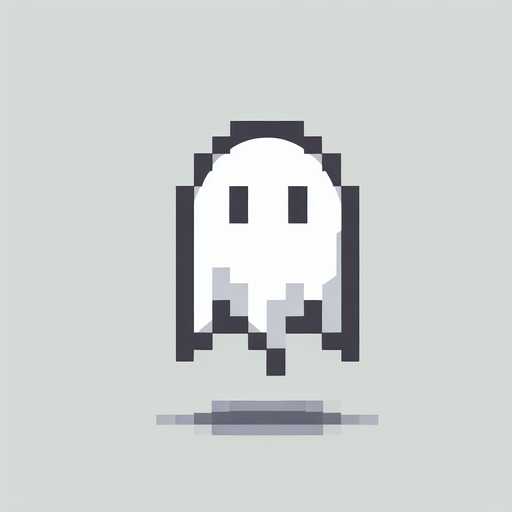 A single Ghost.
Single Game Texture. In-Game asset. 2d. Blank background. High contrast. No shadows.