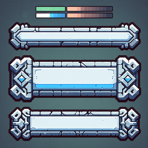 A power bar Single Game Texture. In-Game asset. 2d. Blank background. High contrast. No shadows.
