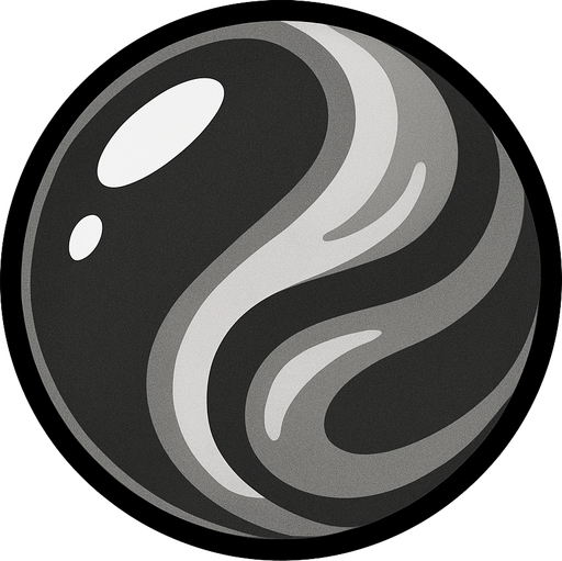 Gri bilye.
In-Game asset.  2d.  High contrast.  No shadows