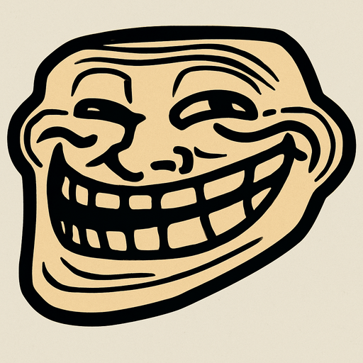Trollface.
In-Game asset.  2d.  High contrast.  No shadows