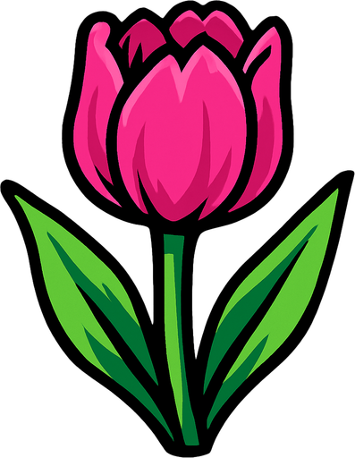 Pink tulip.
In-Game asset.  2d.  High contrast.  No shadows