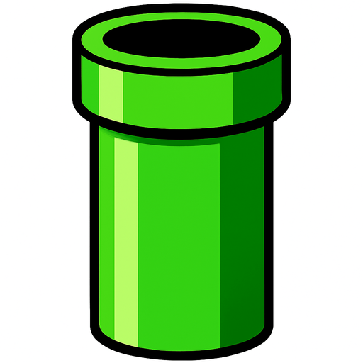 Green pipe.
In-Game asset.  2d.  High contrast.  No shadows