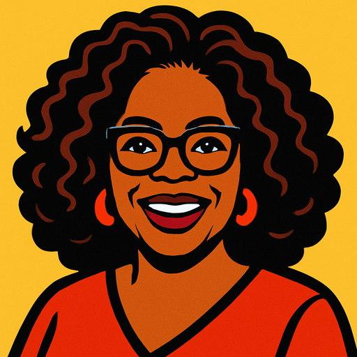 Oprah Winfrey.
In-Game asset.  2d.  High contrast.  No shadows
