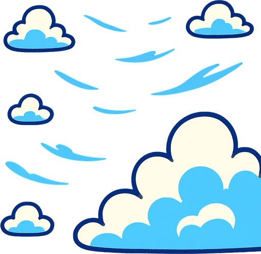 Un cielo azul.
In-Game asset.  2d.  High contrast.  No shadows