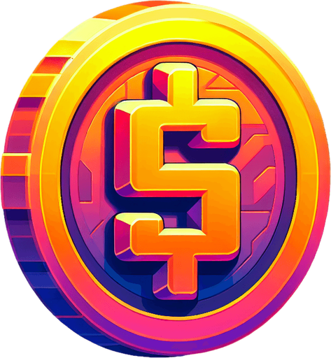 coin, hd colors.
Single Game Texture.  In-Game asset.  2d.  Blank background.  High contrast.  No shadows