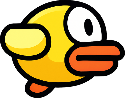 Flappy bird kuşu.
In-Game asset.  2d.  High contrast.  No shadows