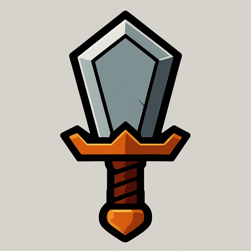 Pentagon blade.
In-Game asset.  2d.  High contrast.  No shadows