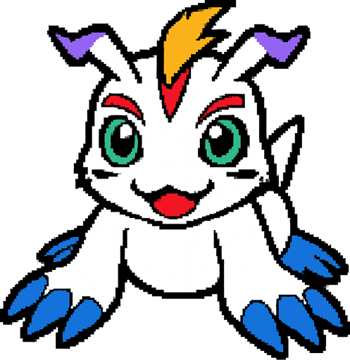 Gomamon.
In-Game asset.  2d.  High contrast.  No shadows