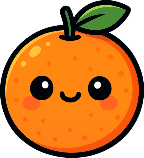 Una naranja cute.
In-Game asset.  2d.  High contrast.  No shadows