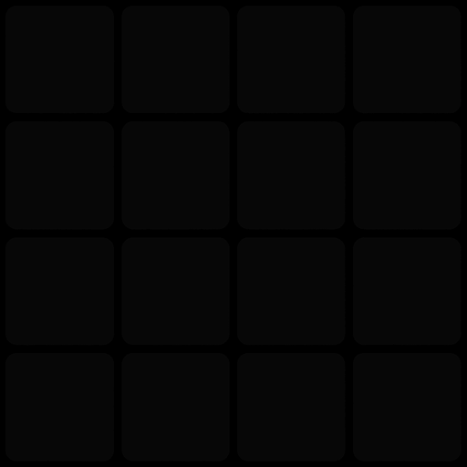 4x4 grid no emoji no text , dark,black,shadow.
In-Game asset.  2d.  High contrast.  No shadows
