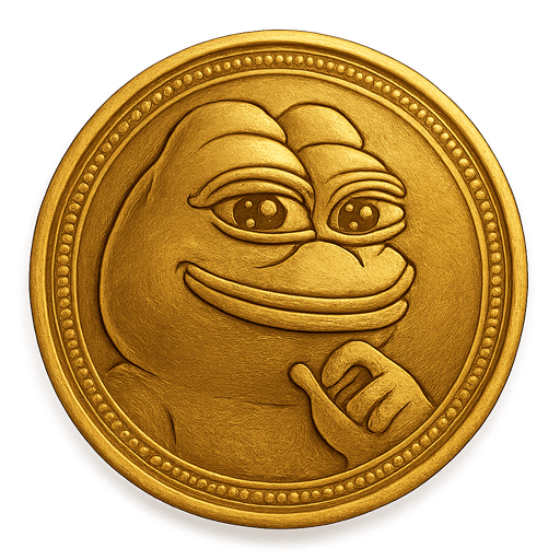 Golden memecoin with Pepe