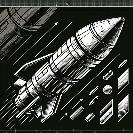 missile.
Single Game Texture.  In-Game asset.  2d.  Blank background.  High contrast.  No shadows
