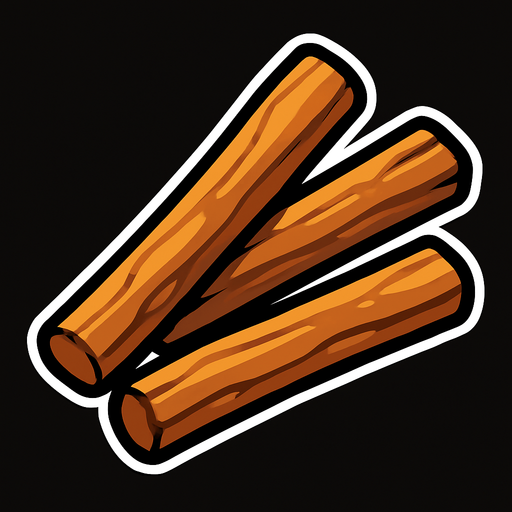 sticks.
In-Game asset.  2d.  High contrast.  No shadows