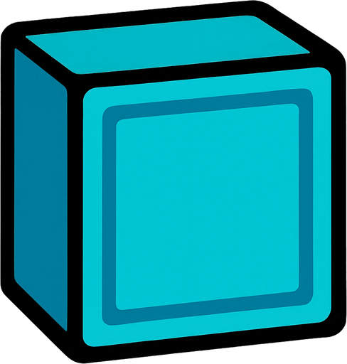 Cyan Block.
In-Game asset.  2d.  High contrast.  No shadows