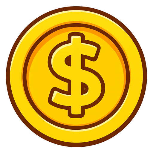 Coin.
In-Game asset.  2d.  High contrast.  No shadows