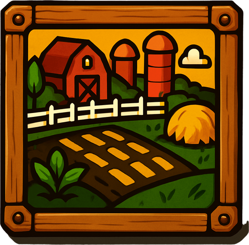 Tablero de granja.
In-Game asset.  2d.  High contrast