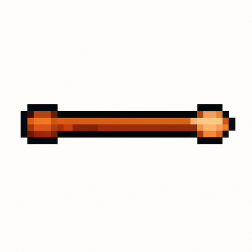 Horizontal drumstick for drum 2d pixelart.
In-Game asset.  2d.  High contrast.  No shadows