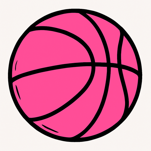 A pink Basketball.
In-Game asset.  2d.  High contrast.  No shadows