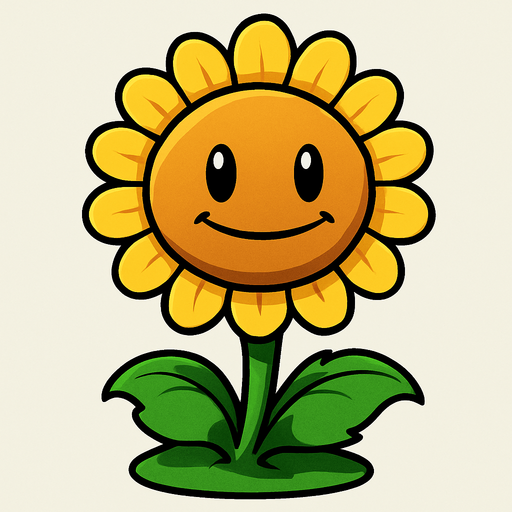 Plant vs zombies ay çiçeği.
In-Game asset.  2d.  High contrast.  No shadows