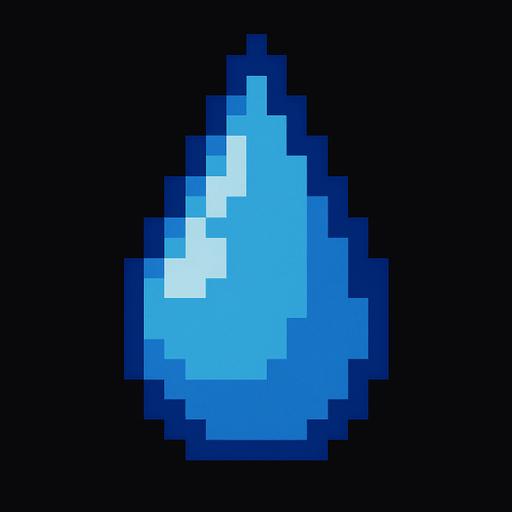 raindrop.
In-Game asset.  2d.  High contrast.  No shadows. 8-bit