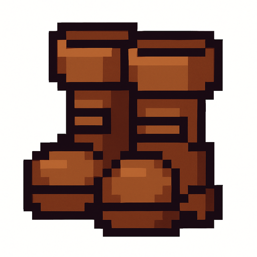 brown pixel 2dd game boots.
In-Game asset.  2d.  High contrast.  No shadows