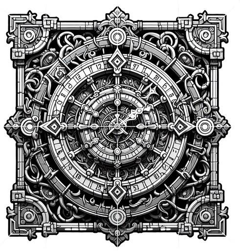 create a clock.
Single Game Texture.  In-Game asset.  2d.  Blank background.  High contrast.  No shadows