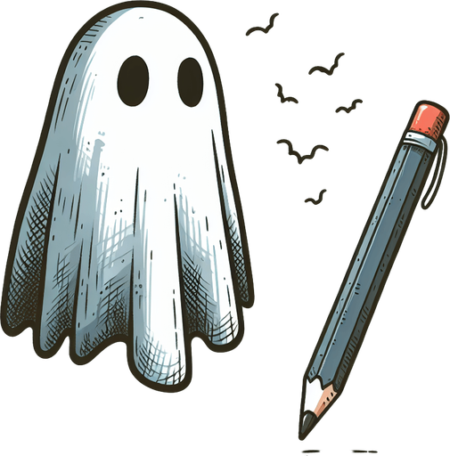 spooky ghost.
Single Game Texture. In-Game asset. 2d. Blank background. High contrast. No shadows.