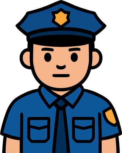2d police.
In-Game asset.  2d.  High contrast.  No shadows