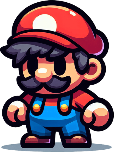 chibi mario bross stand fight
Single Game Texture.  In-Game asset.  2d.  Blank background.  High contrast.  No shadows