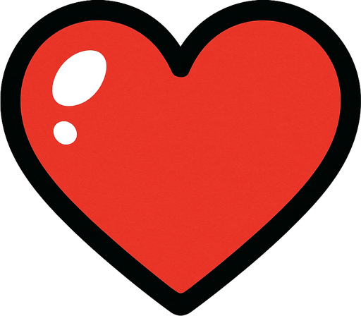 Petit coeur.
In-Game asset.  2d.  High contrast.  No shadows