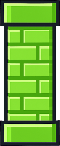 wall for a flappy bird game.
In-Game asset.  2d.  High contrast.  No shadows