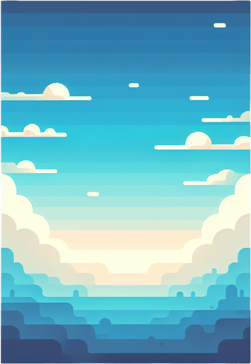 Minimalist Gradient Background (Default Style) 🎨
A smooth gradient sky transitioning from light blue to deep blue.
Optionally, add a subtle parallax effect with slow-moving clouds.
This style keeps the game clean and visually appealing..
Single Game Texture.  In-Game asset.  2d.  Blank background.  High contrast.  No shadows