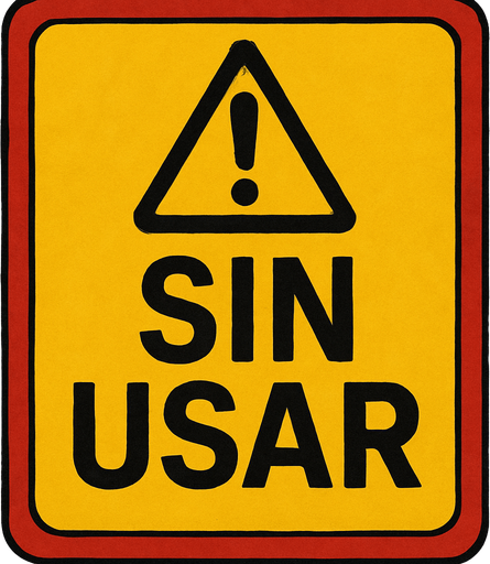 Advertencia que dice: "Sin usar"